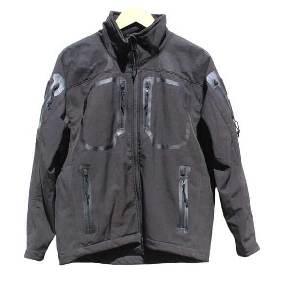 War Armor Fleece lined Tactical Black Softshell Men Jacket Size Large Pockets - Picture 7 of 13